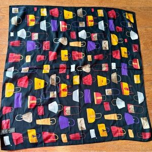 Colorful Vintage Echo 100% Silk Handbag Print Scarf